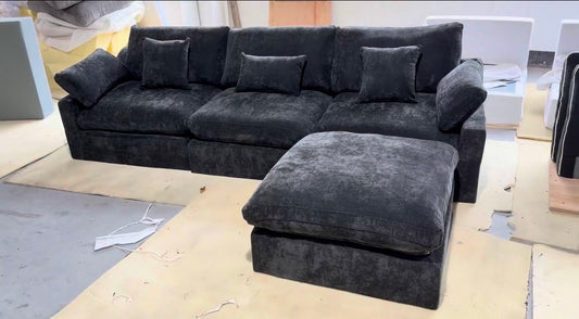 Haven Black Feather Cloud 4 PC Sectional Sofa Couch — detail