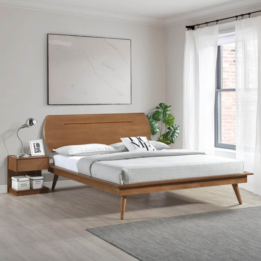 Luke Queen Mid Century Modern Platform Bed Frame
