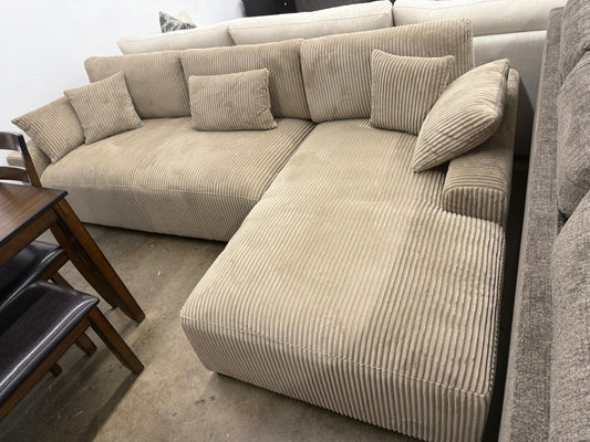 Vando Cord Fabric Sectional Sofa Couch