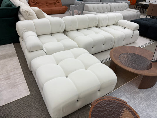 Bellini Velvet 4 Piece Modular Sectional Sofa Couch