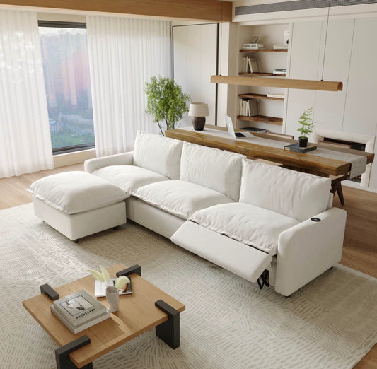 Celeste Tan Color 4 Piece Modular Reclining Sectional Sofa with Heated Seats