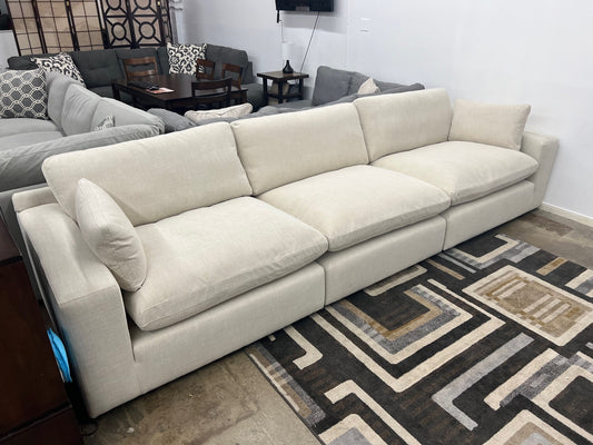 Dreamscape 140" Three Piece Feather Cloud Sofa