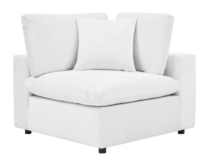 White Sea Breeze Feather Cloud Performace Velvet Sectional Sofa