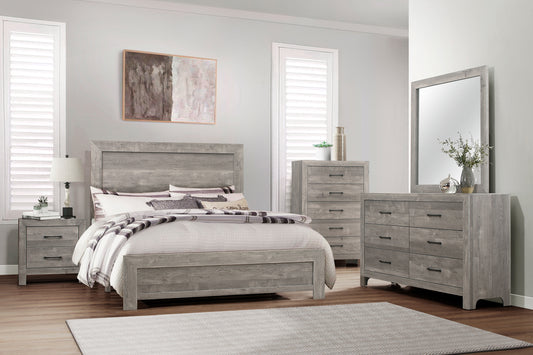 Doncic Queen Rustic Wood 4 PC Bedroom Set