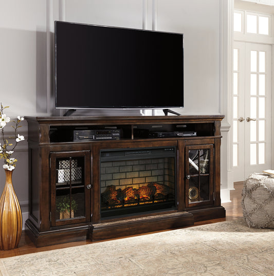 Mueble para TV Roddinton de 72" con chimenea eléctrica