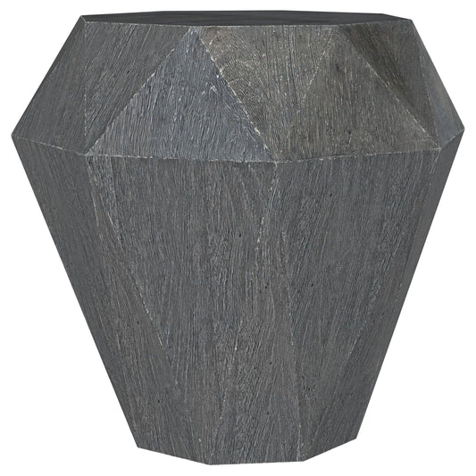 Mesa auxiliar octogonal Jacinto de madera maciza de mango gris