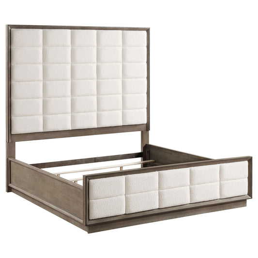 Cama Queen Durango de 80 pulgadas con paneles en roble topo