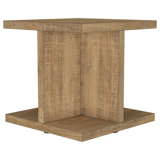 Mesa auxiliar cuadrada de madera de ingeniería Cortona de mango