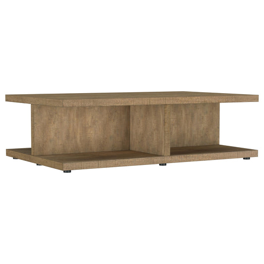 Mesa de centro cuadrada de madera de ingeniería Cortona, color mango