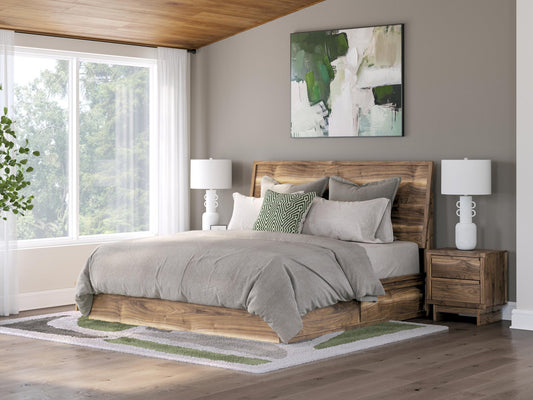 Cama Chirason King con paneles y almacenamiento