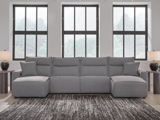 Seccional reclinable eléctrico ModMax II de 4 piezas con chaise longue