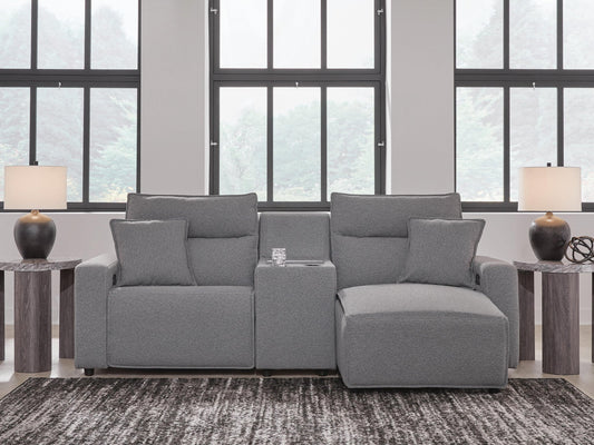 Seccional reclinable eléctrico de 3 piezas ModMax II con chaise longue