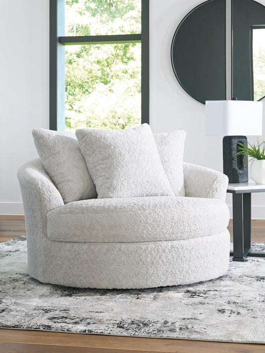 Sillón giratorio extragrande de felpa Cuddle