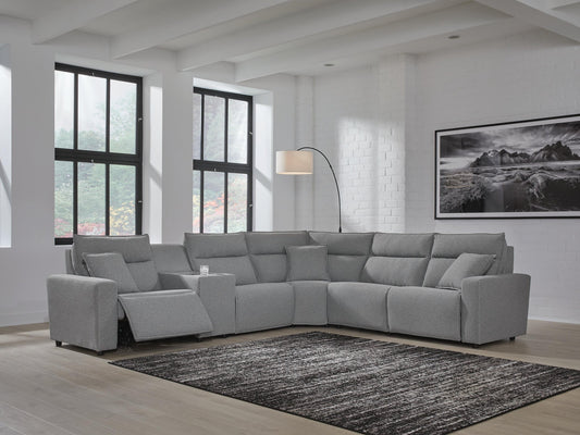 Seccional reclinable ModMax II de 6 piezas con consola