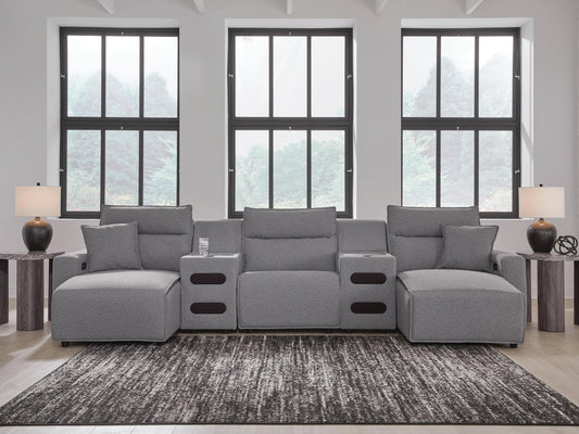 Seccional reclinable eléctrico ModMax II de 5 piezas con chaise longue