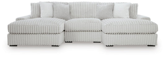Estupendo sofá seccional de 3 piezas con chaise longue doble