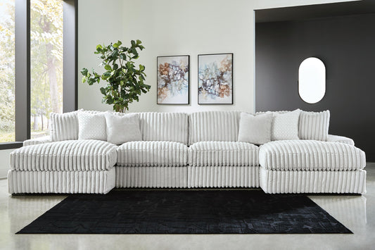 Estupendo sofá seccional de 4 piezas con chaise longue doble