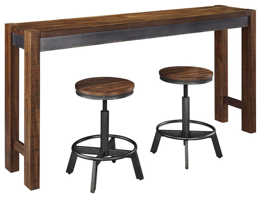 Mesa de comedor Torjin de altura de mostrador y dos taburetes
