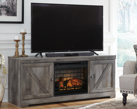 Mueble para TV Wynnlow de 63" con chimenea eléctrica