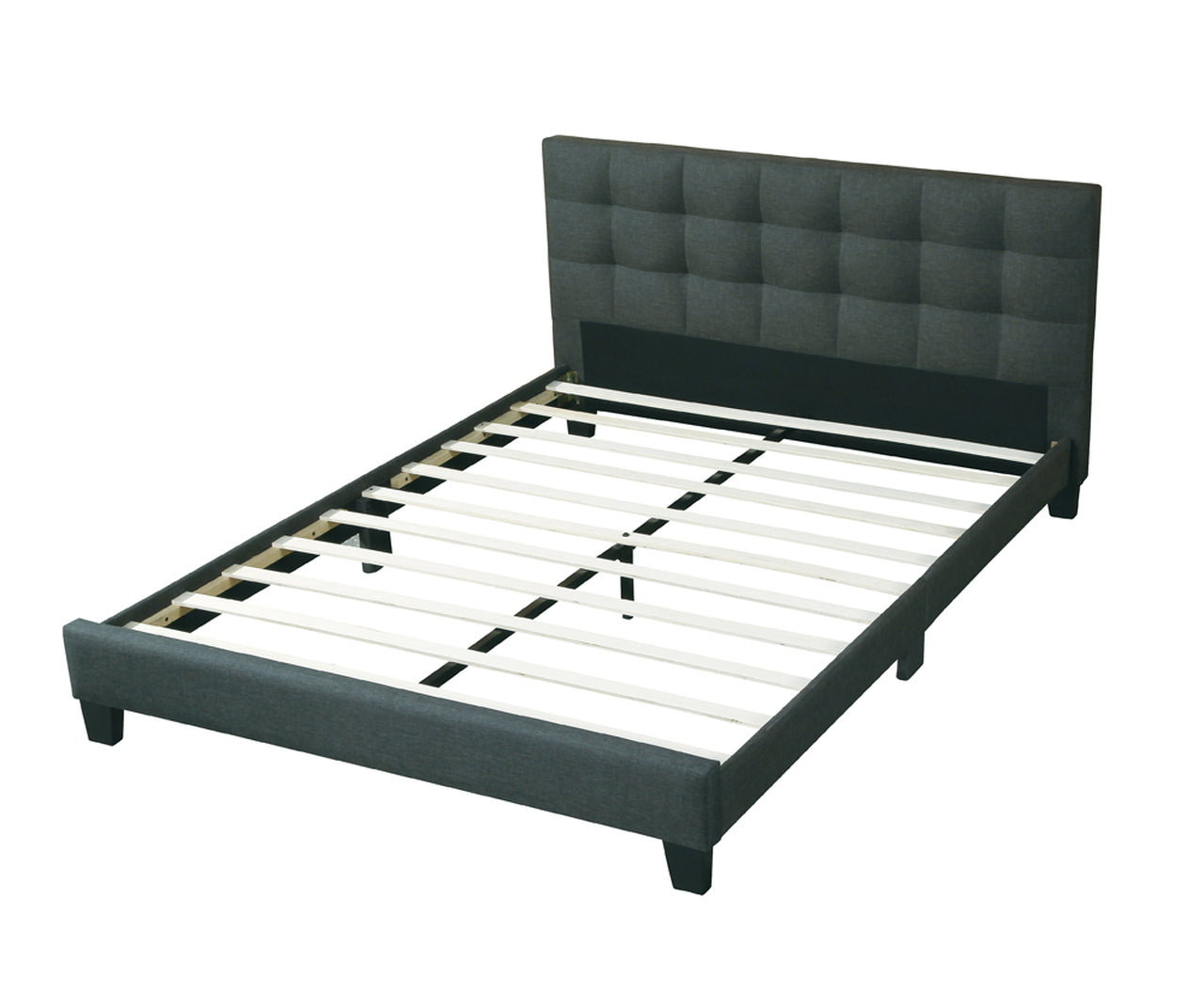 Marco de cama de plataforma Queen Stu gris oscuro