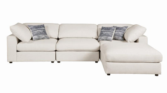 CLOUD - Beige Linen 4 Piece Ultra Plush Sectional Sofa