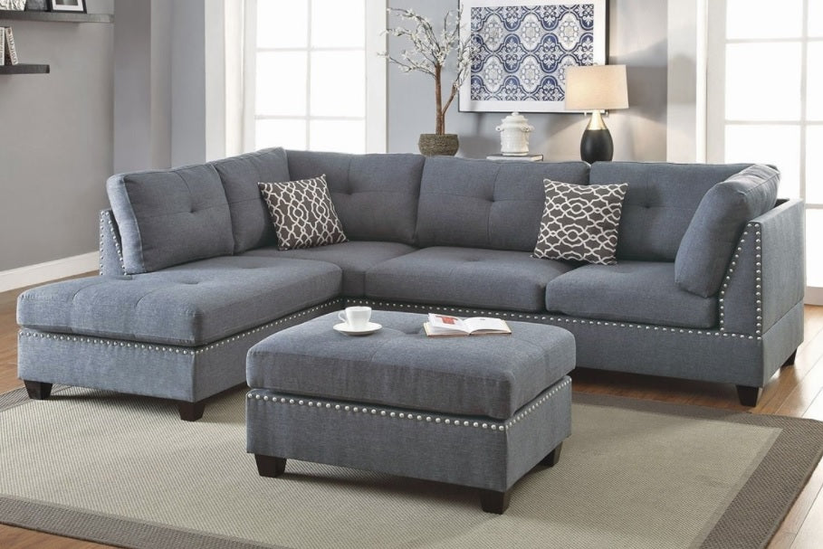 Buss Grey Reversible Sectional Sofa