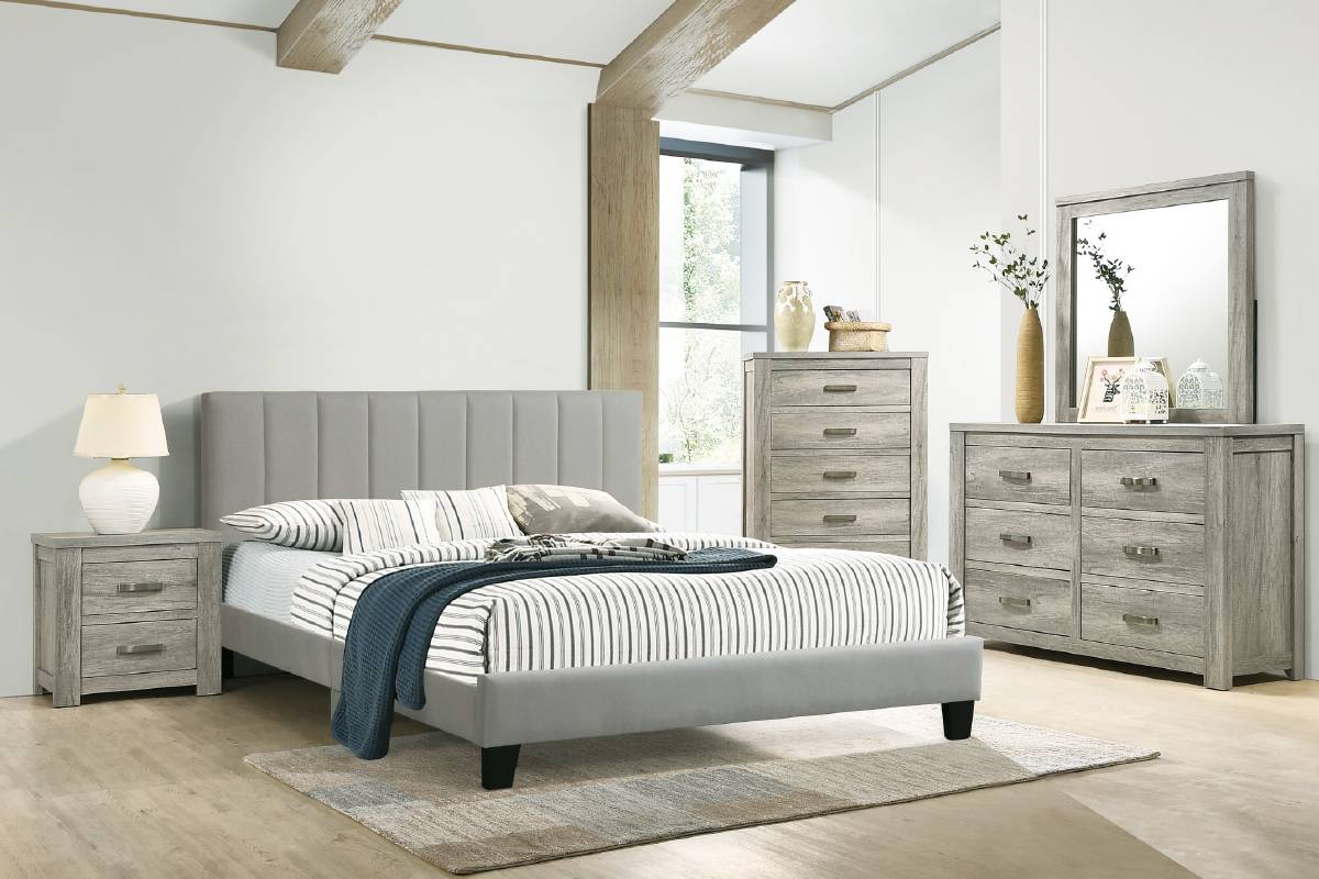 Topeka Cal King Fabric Platform Bed Frame