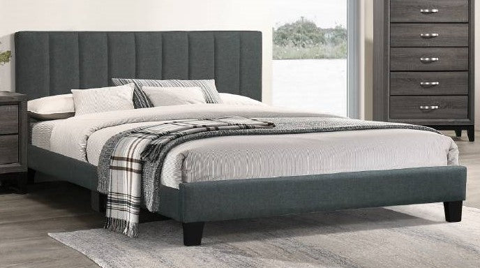 Irving Eastern King Dark Gray Platform Bed Frame