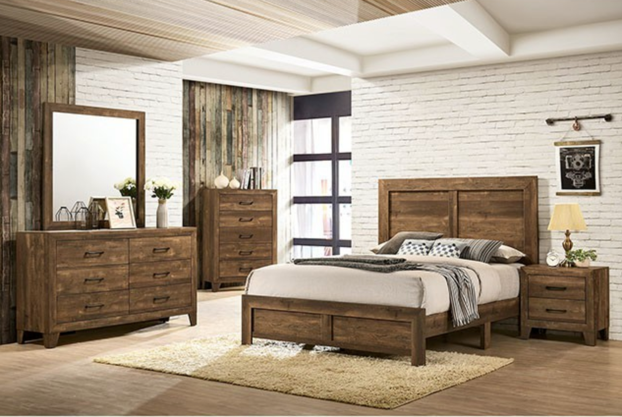 Cooper Rustic Wood Queen Bed frame