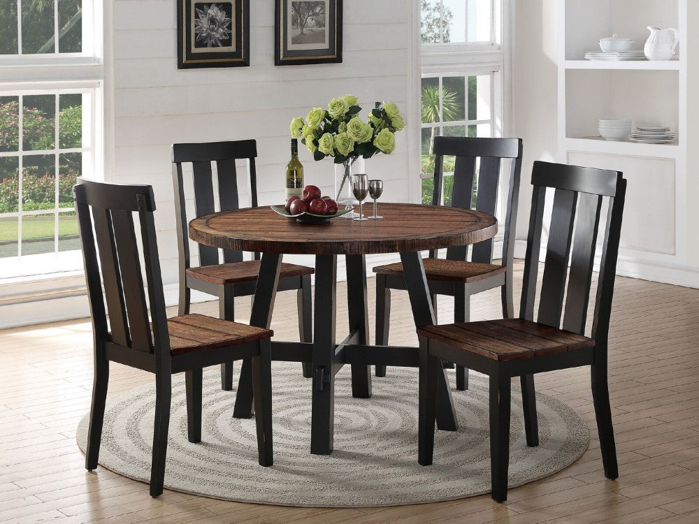 Farmhouse Dining Set Table + 4 Chairs
