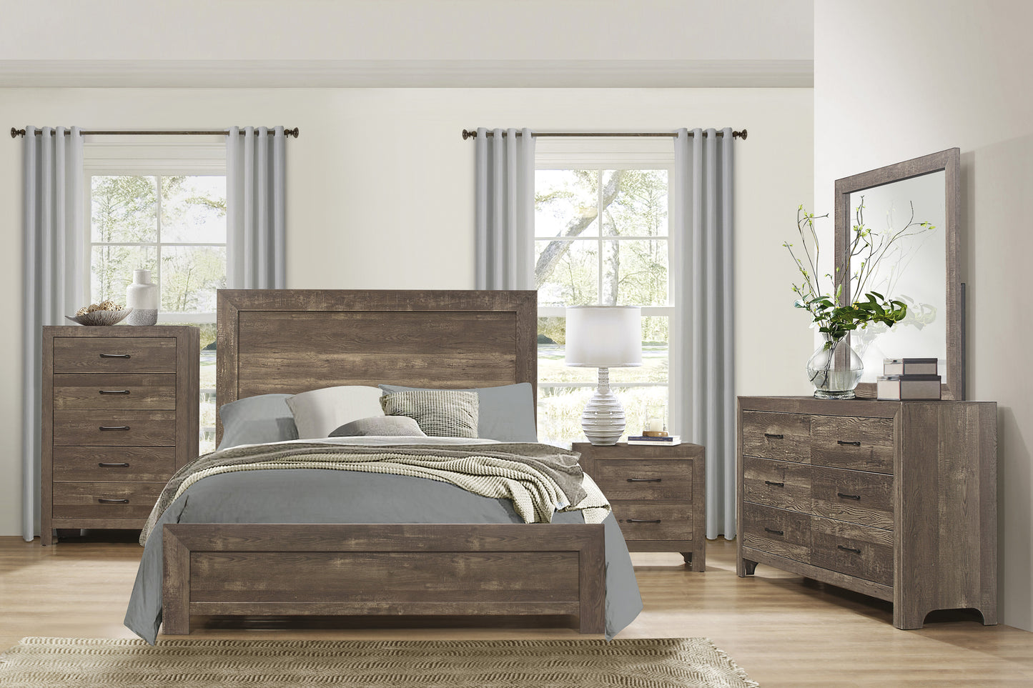 Baker Rustic Style Cal King Bed Frame