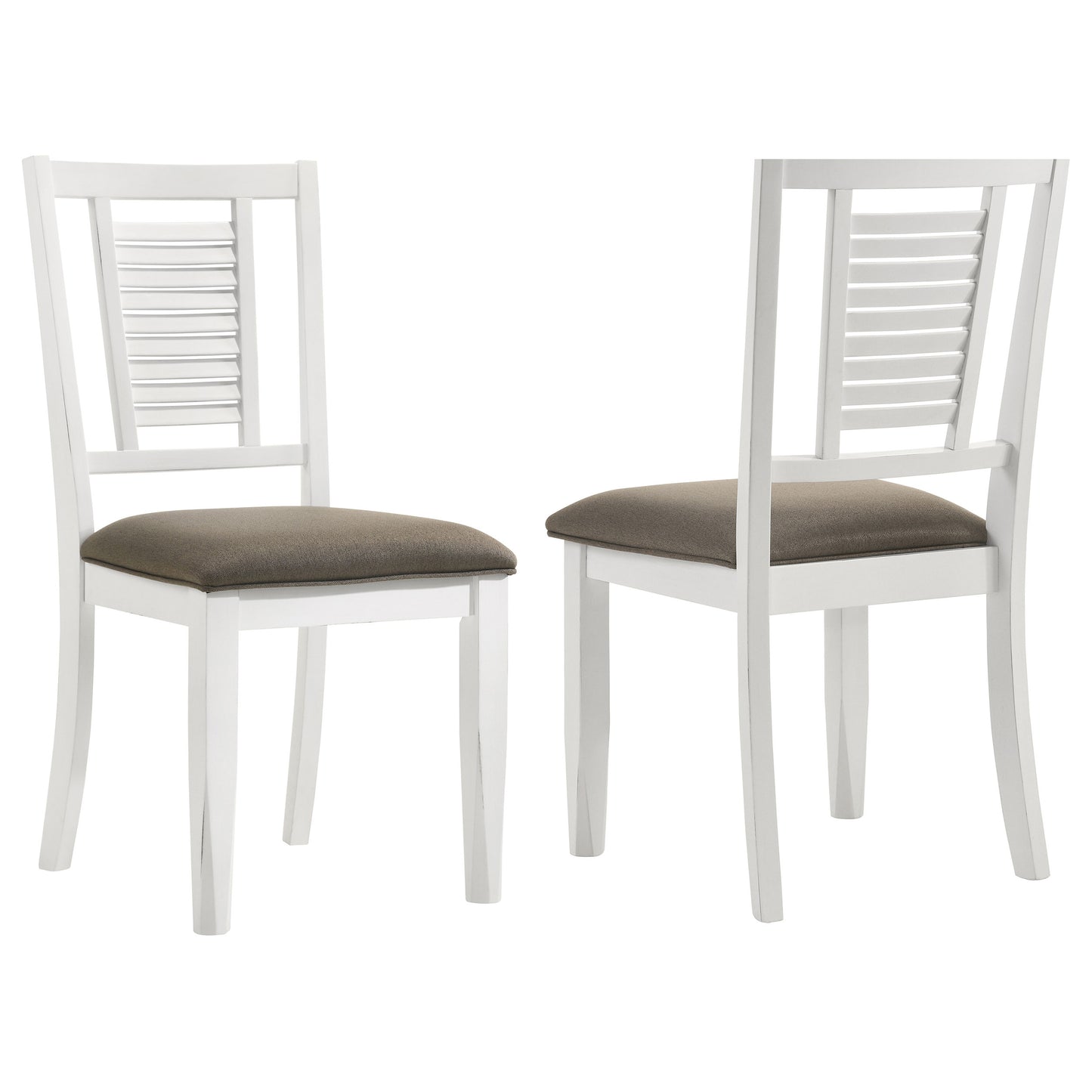 Appleton Ladder Back Dining Side Chair White and Brown (Set of 2)