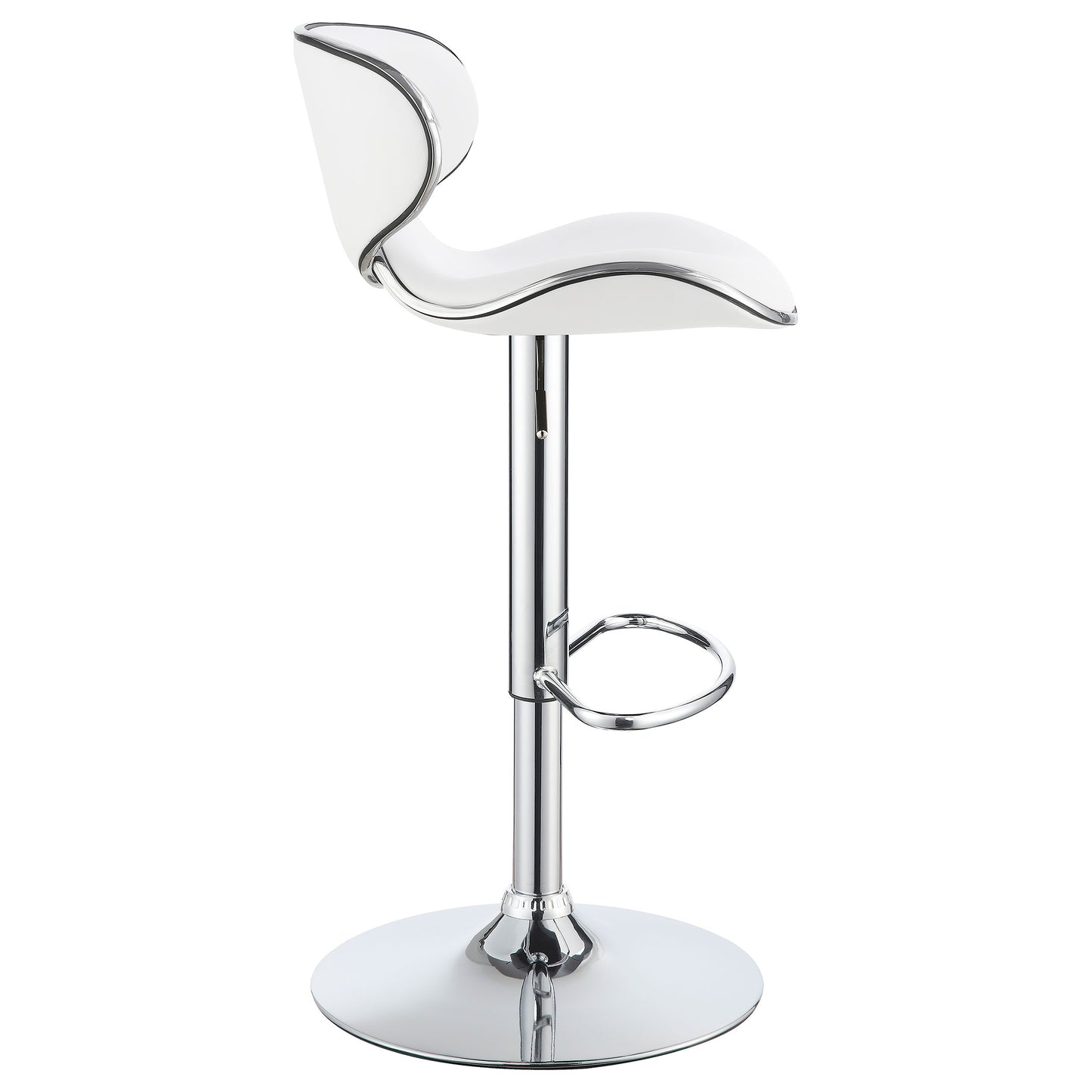 Edenton Upholstered Adjustable Height Bar Stools White and Chrome (Set of 2)