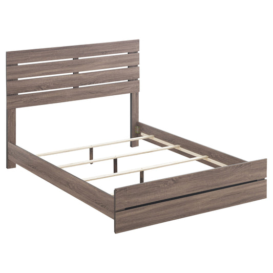 Cama king size con paneles Brantford Wood Eastern en roble barril