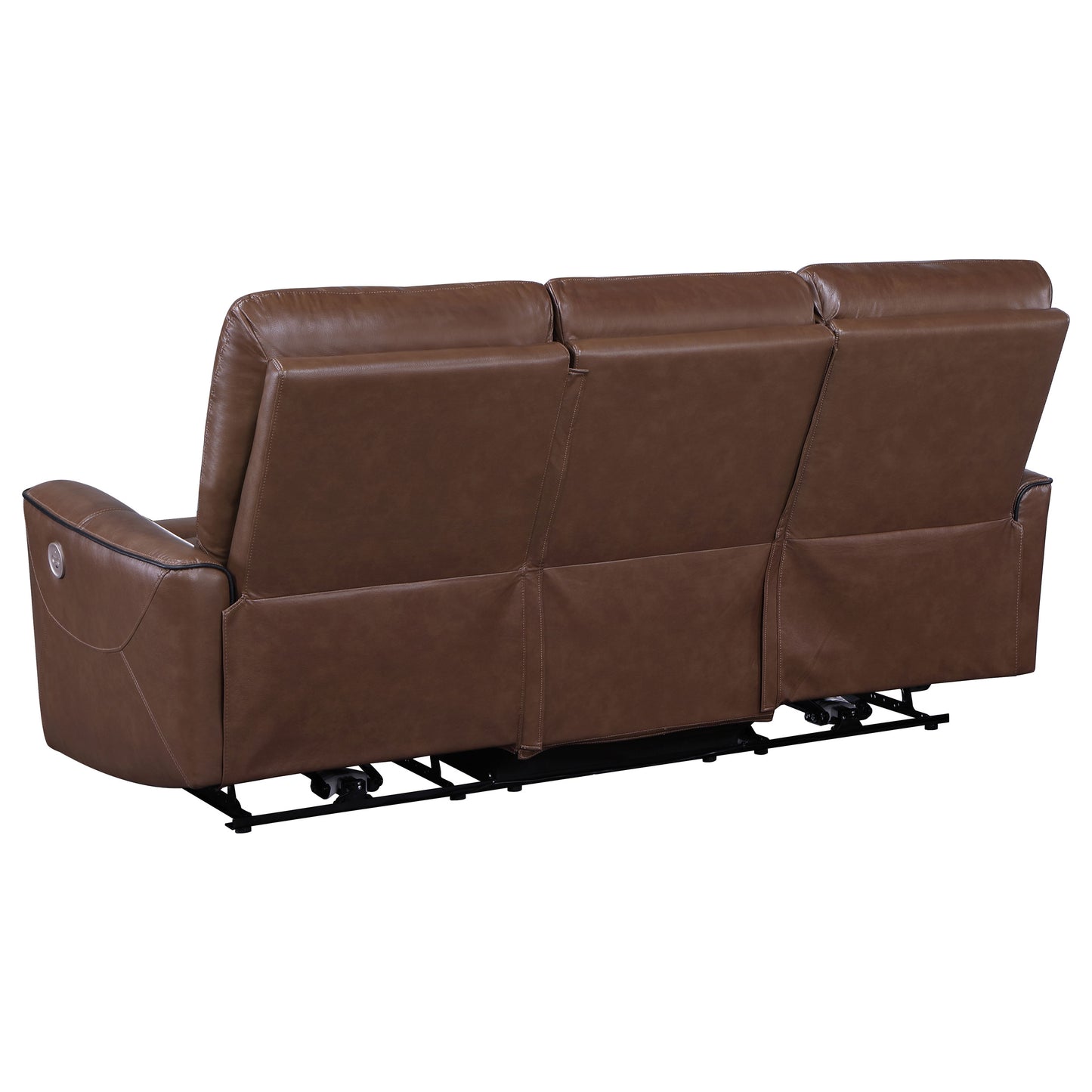 Greenfield 2-piece Upholstered Power Reclining Sofa Set Saddle Brown