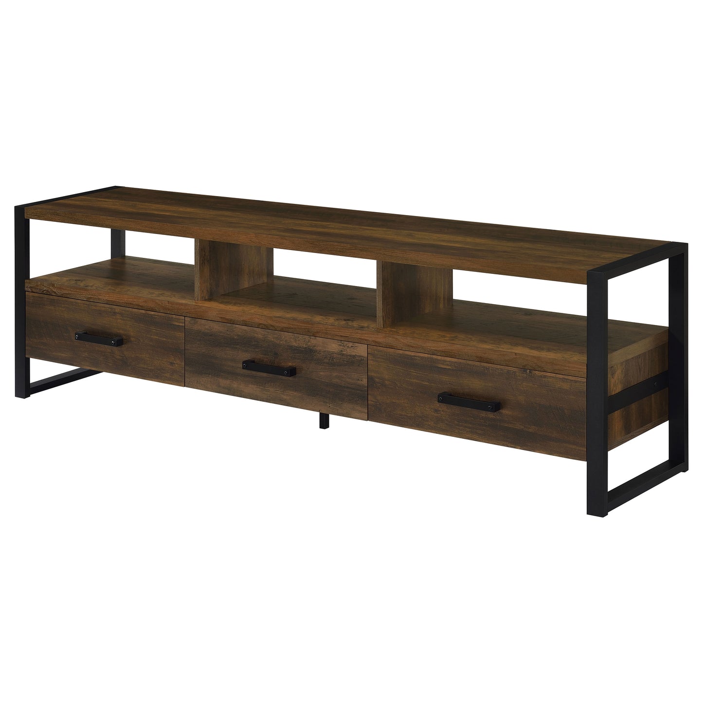 James 3-drawer Composite Wood 71" TV Stand Dark Pine