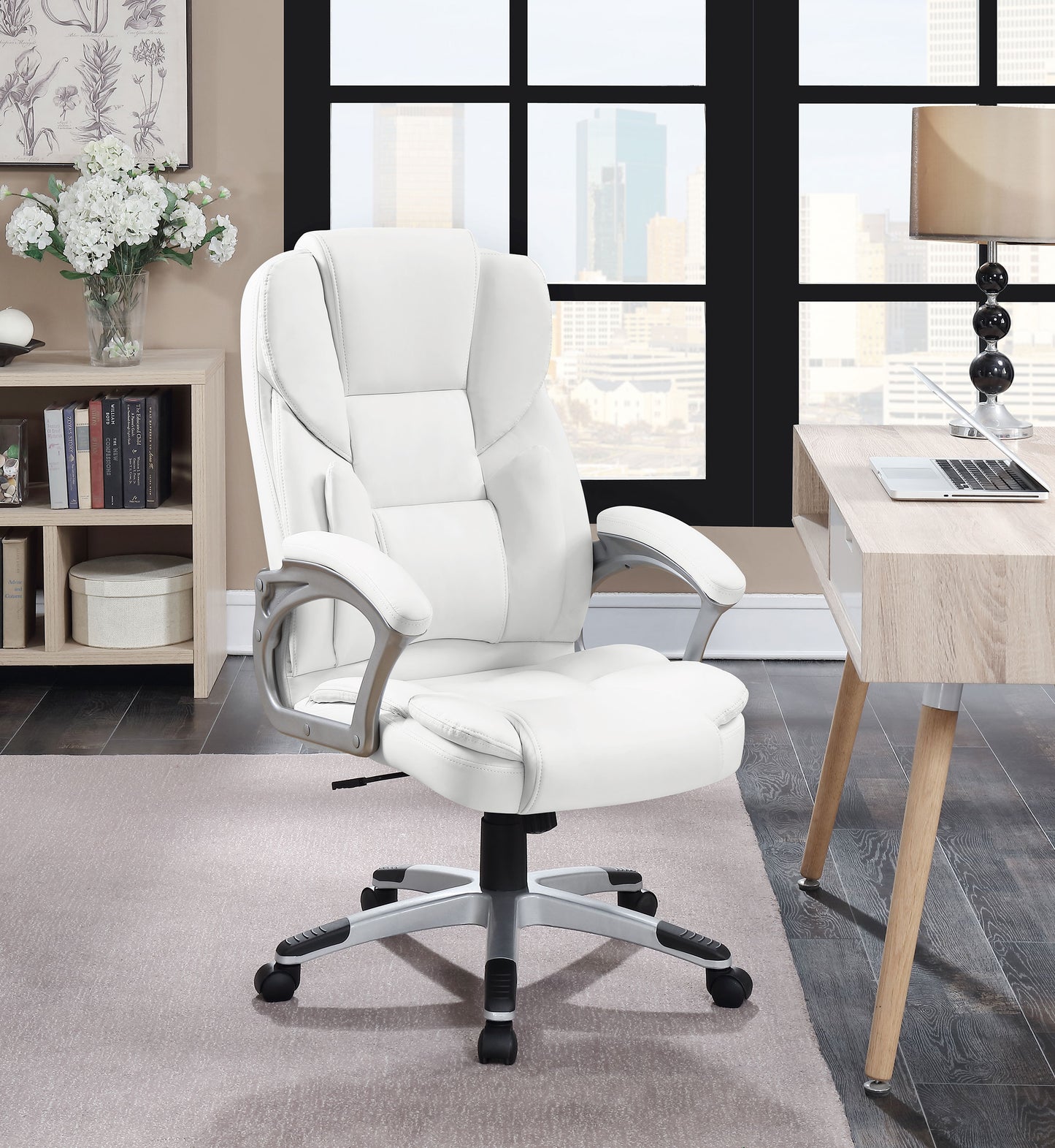 Kaffir Adjustable Height Office Chair White and Silver