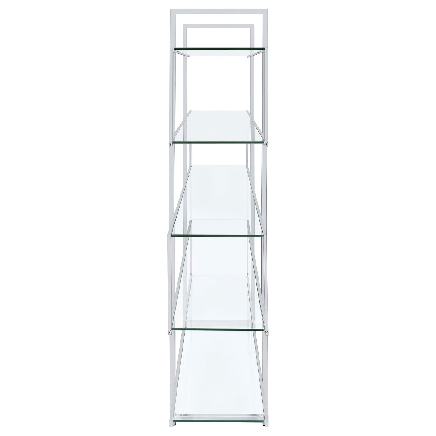 Elmer 5-shelf Bookcase Chrome and Clear