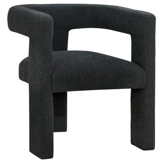 Silla auxiliar Petra Boucle tapizada con acento negro