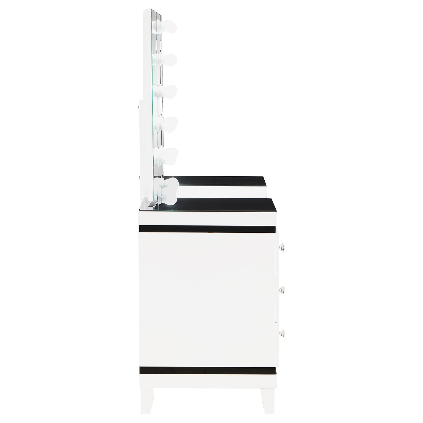 Talei 6-drawer Vanity Set with Hollywood Lighting Black and White