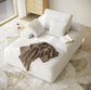 Ivory Boneless Corduroy Oversized Chaise Lounge Chair