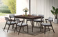 Burton 7 pc mid century modern dining set