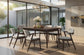 Burton 7 pc mid century modern dining set