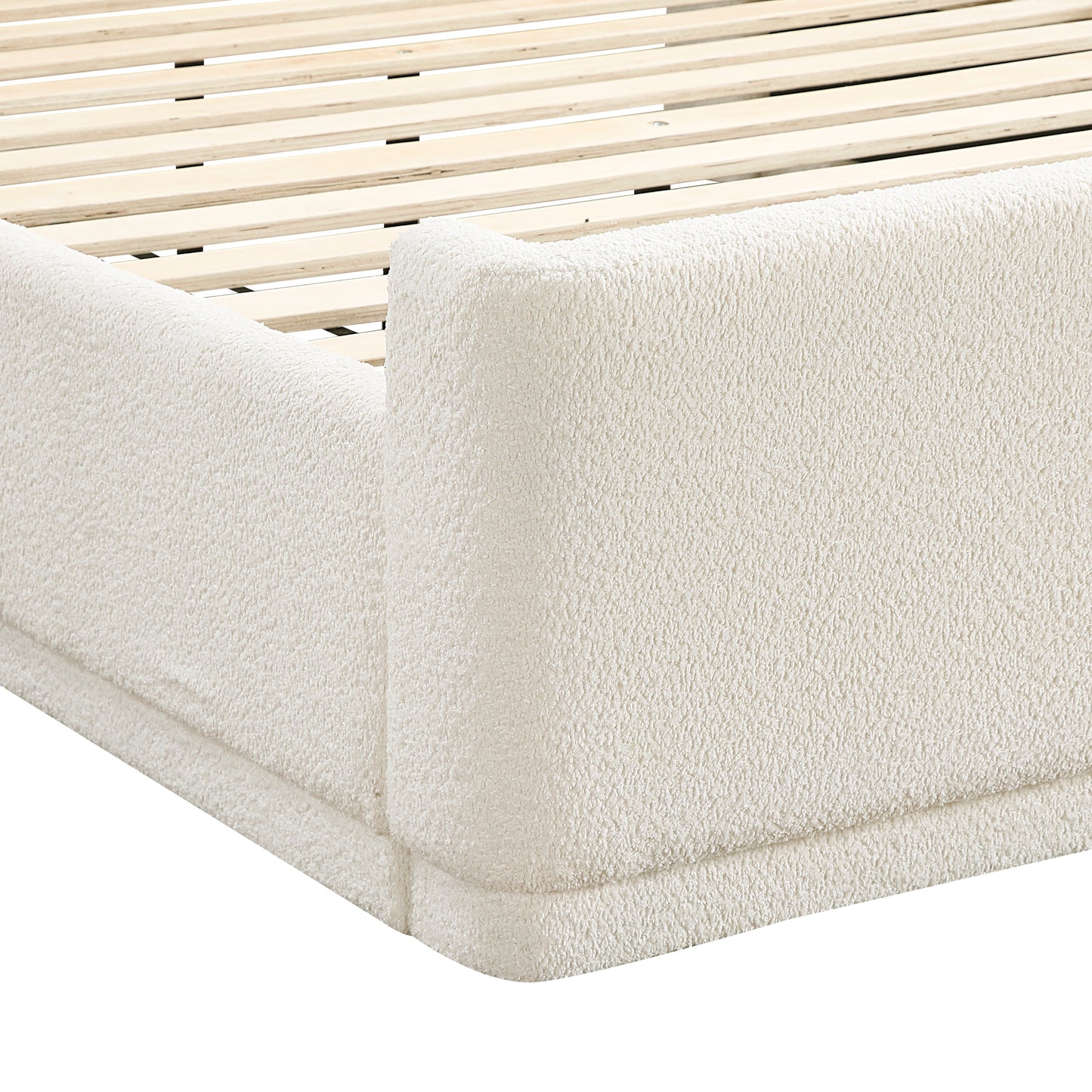 Leyla Cal King Textured Fabric Platform Bed Frame