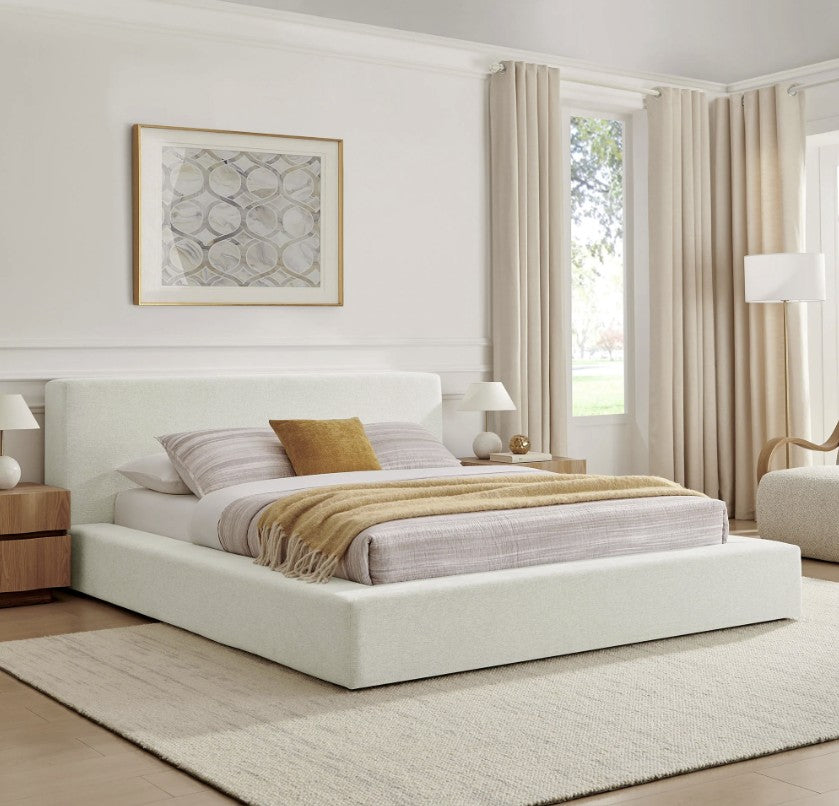 Luxury Cloud Soft Chenille Fabric Platform Bed Frame