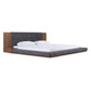 Cal King Dentari Dark Grey and Brown Modern Low Profile Bed Frame