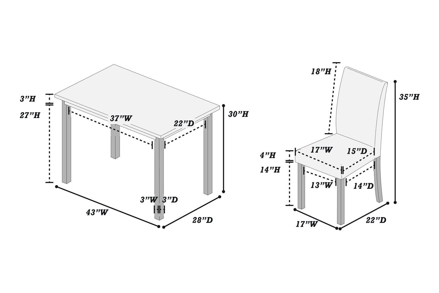 Tyson 5 PC Dining Set
