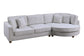 Ivory Boucle Designer Sectional Sofa Couch