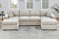 Rouge 120" U - Shaped Ivory Cord Sectional Sofa