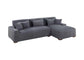 Vando Grey Cord Fabric Sectional Sofa Couch